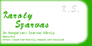karoly szarvas business card